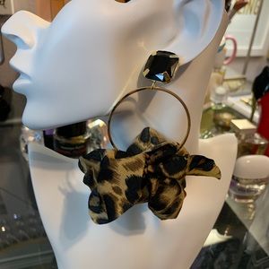 The “Olivia”- Leopard Ruffled Drop Earrings